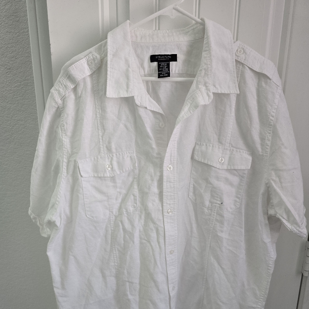 Men's White Button-Up Shirt
